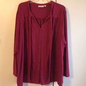 Denim and co SZ 3x.  Tie bow blouse